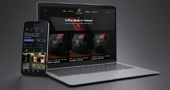 The Black Lotus Shopify store on a laptop and phone