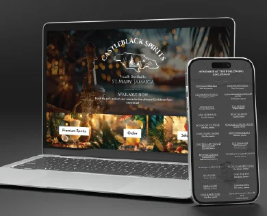 The Castleblack site on a laptop and phone